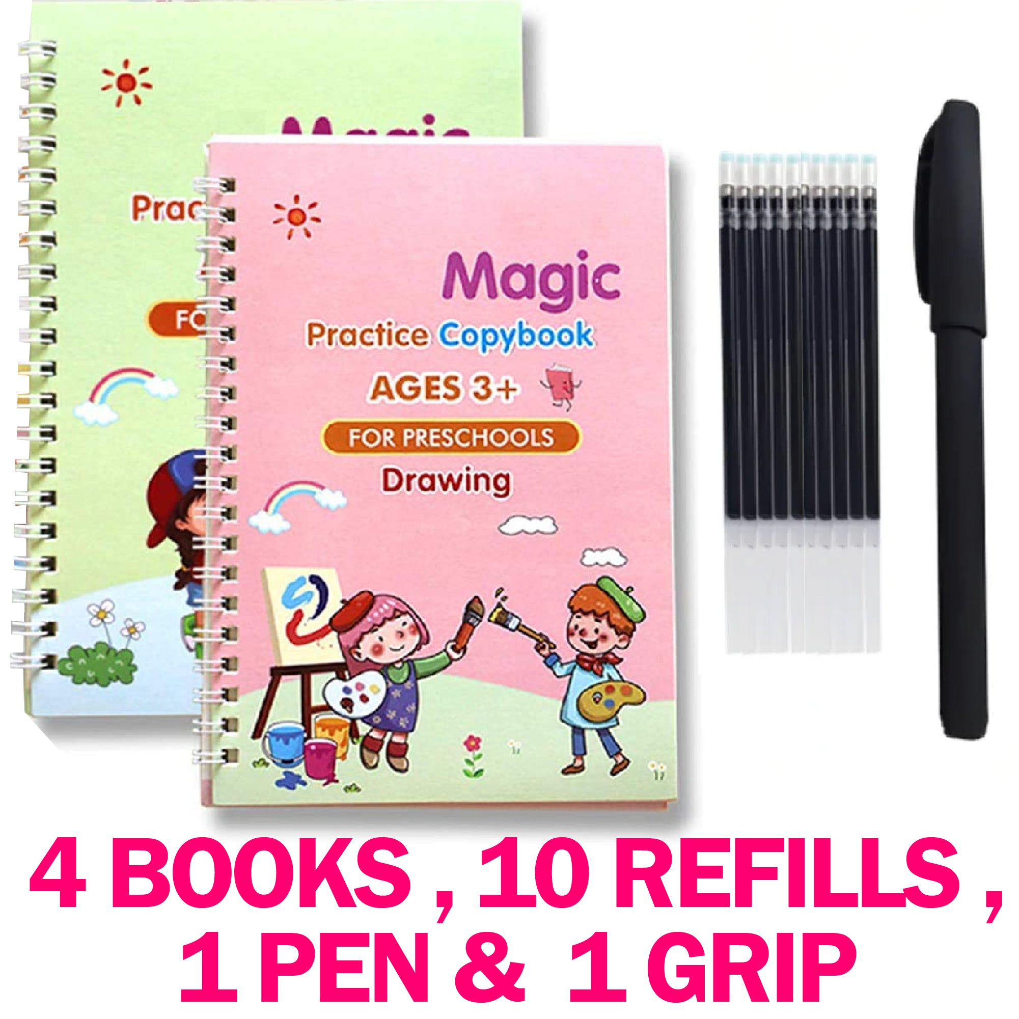 Sank 4-in-1 Reusable Magic Writing Book Set
