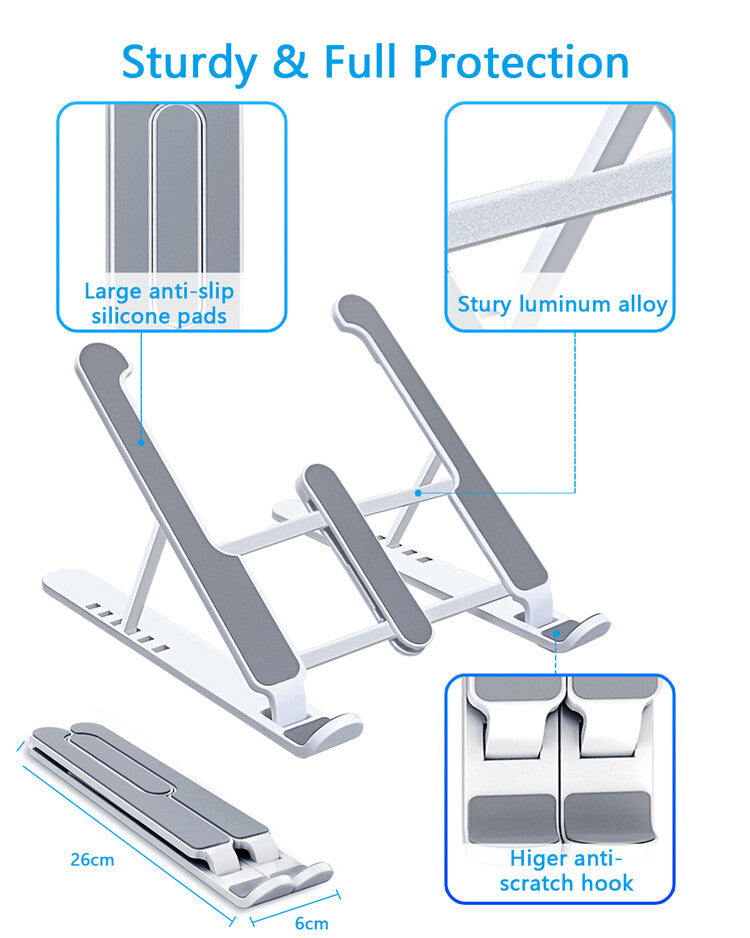 Foldable Adjustable Laptop Stand - 7 Height Levels