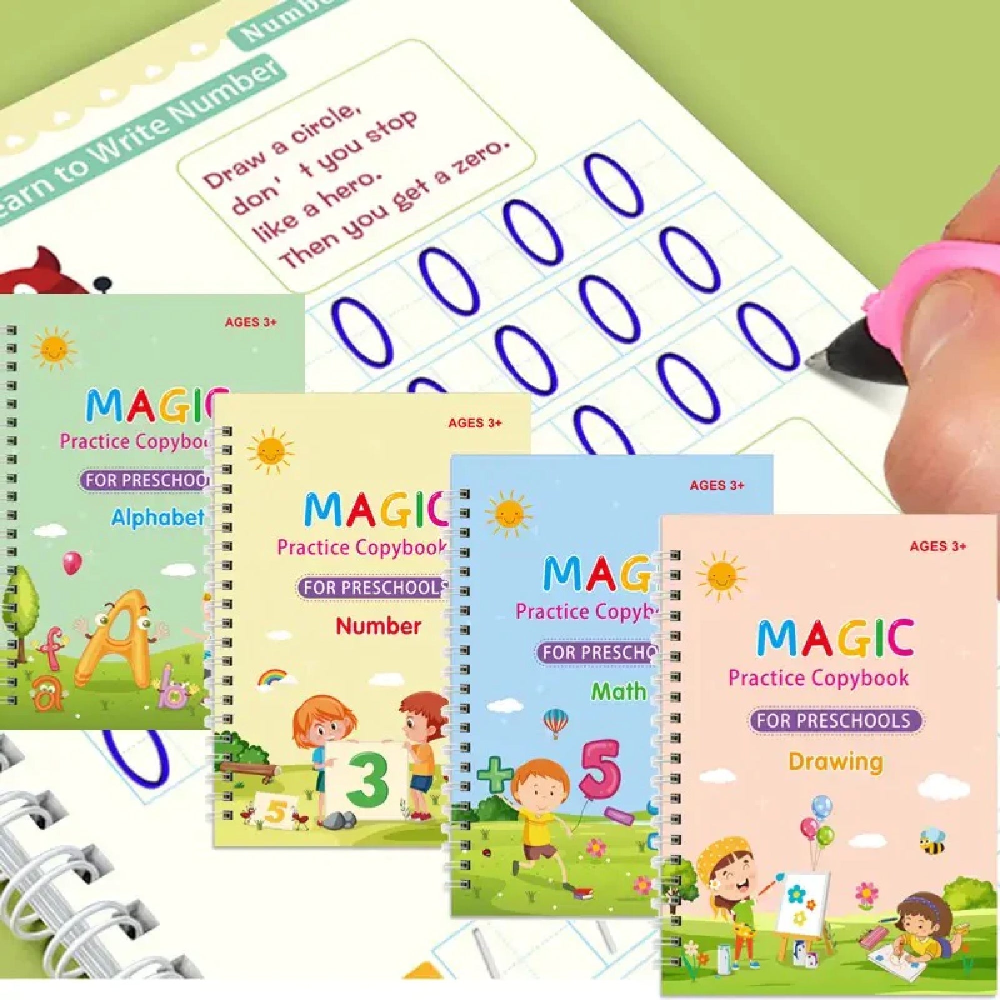 Sank 4-in-1 Reusable Magic Writing Book Set