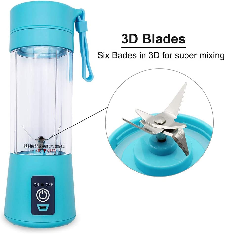 Portable 6-Blade USB Rechargeable Blender