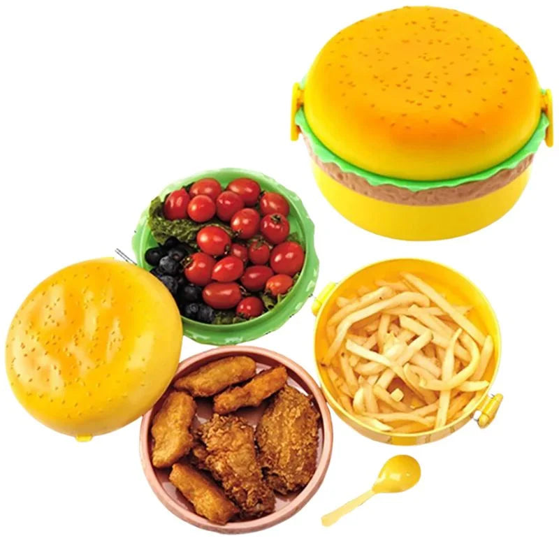 Hamburger-shaped kids lunch box