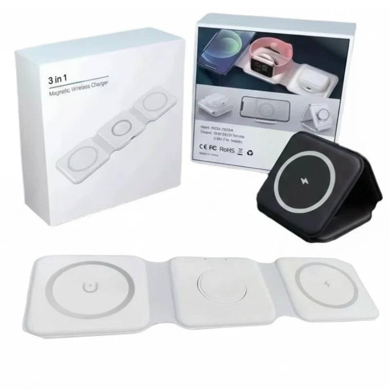 3-in-1 Foldable Magnetic Wireless Charger - 15W