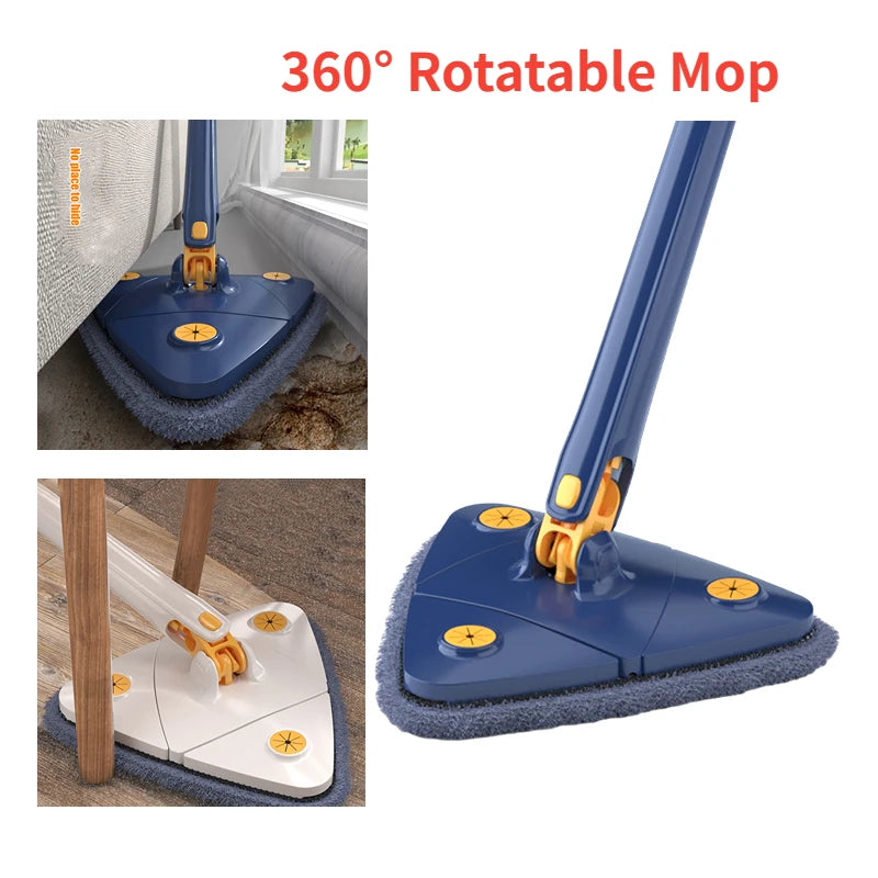 360° Rotatable Triangle Mop with Self-Wringing Handle