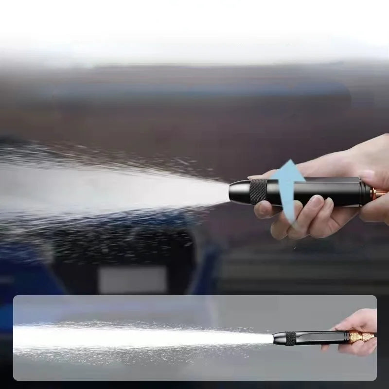Adjustable High-Pressure Garden Spray Nozzle - Black