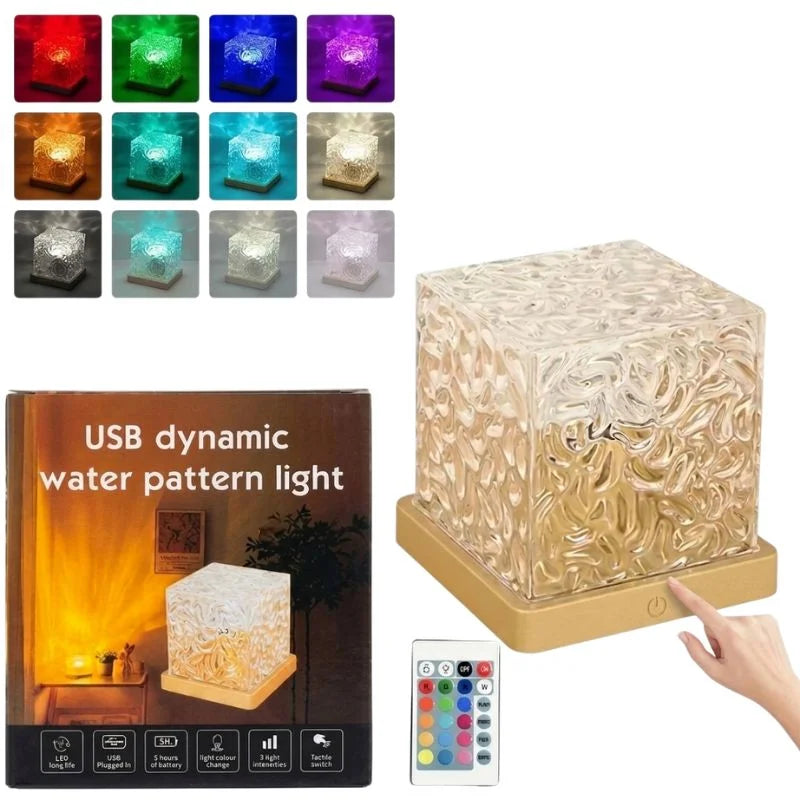 16-color crystal cube ripple lamp