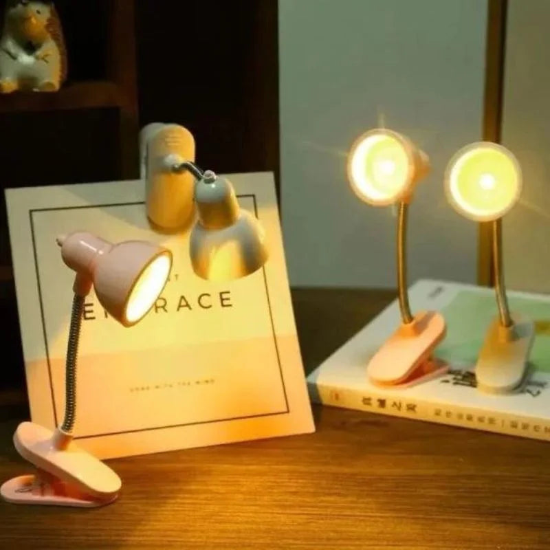 Portable mini clip-on LED book light for reading