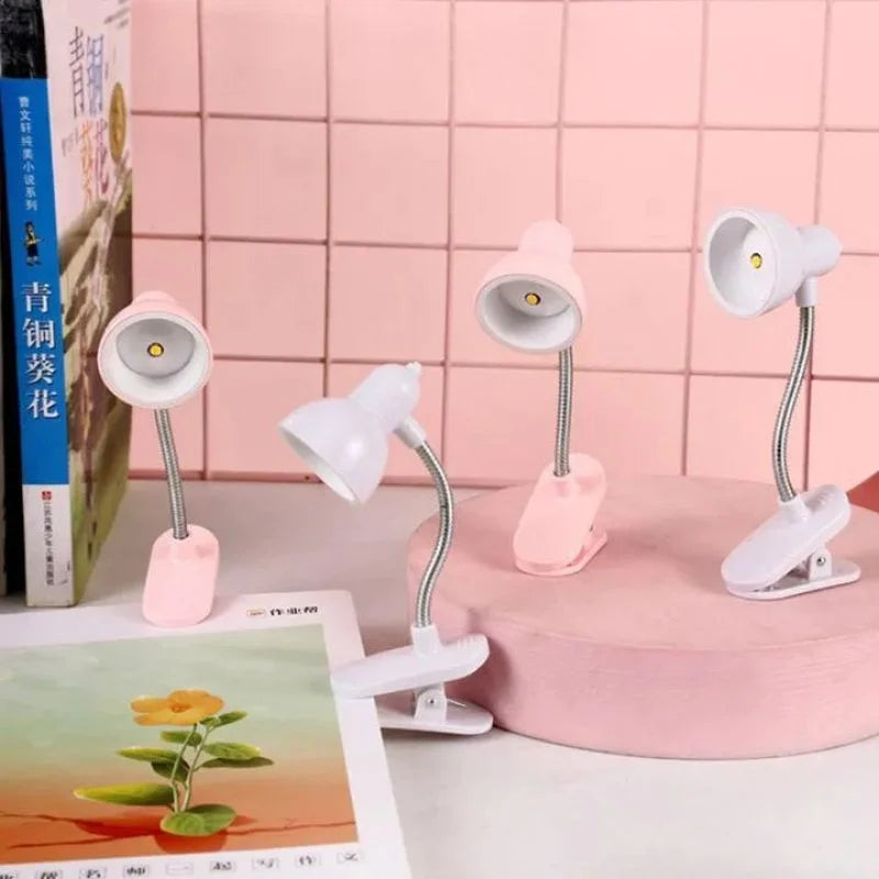 Portable mini clip-on LED book light for reading