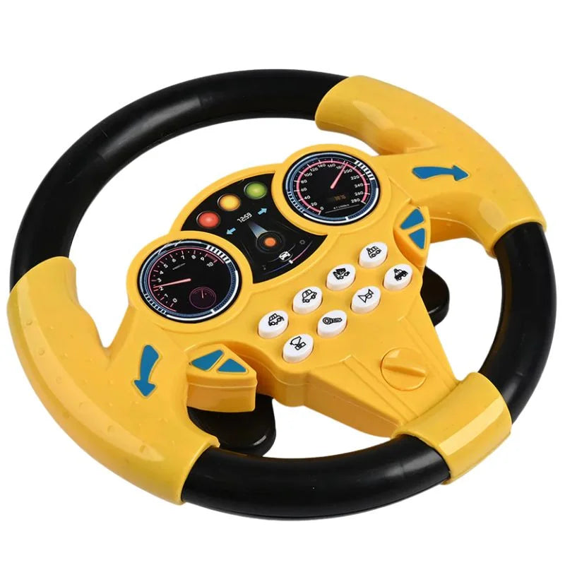 Interactive kids steering wheel driving toy with sound effects