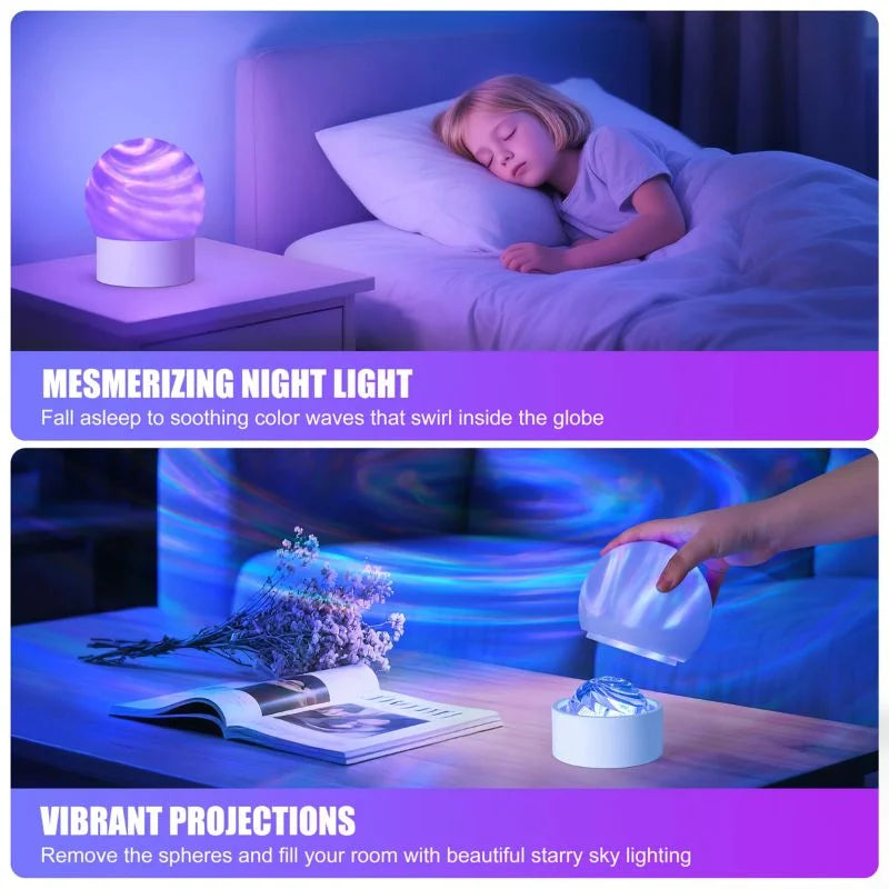 2-in-1 Ocean Wave & Aurora Projector