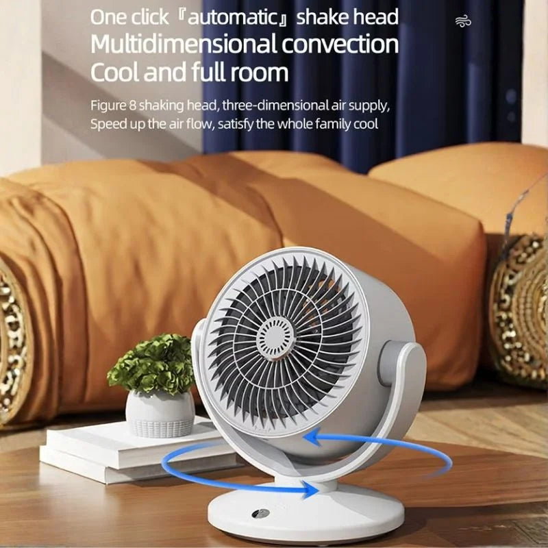 FT-905 rechargeable oscillating desktop fan with LED display