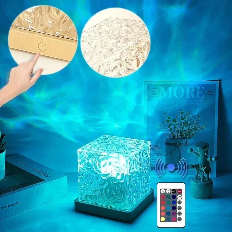 16-Color Crystal Cube Ripple Lamp