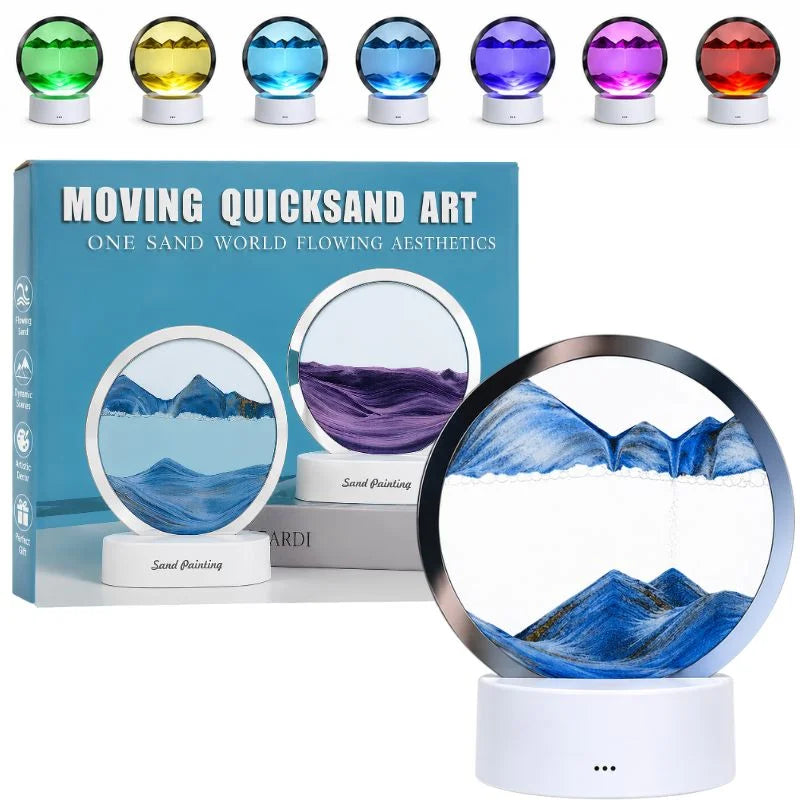 3D moving sand art LED lamp