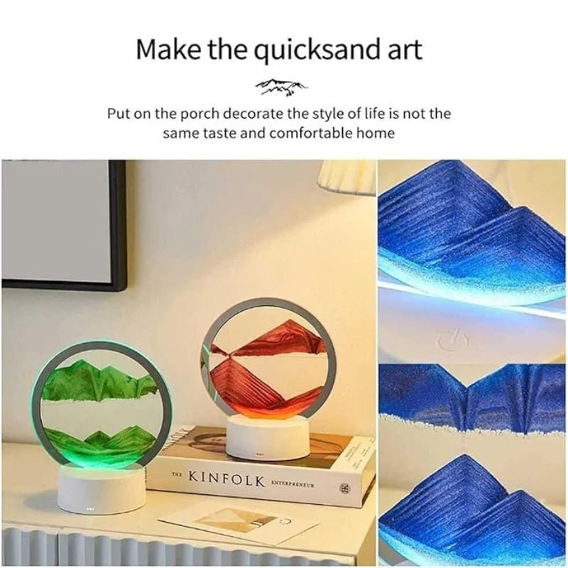 3D Moving Sand Art LED Lamp