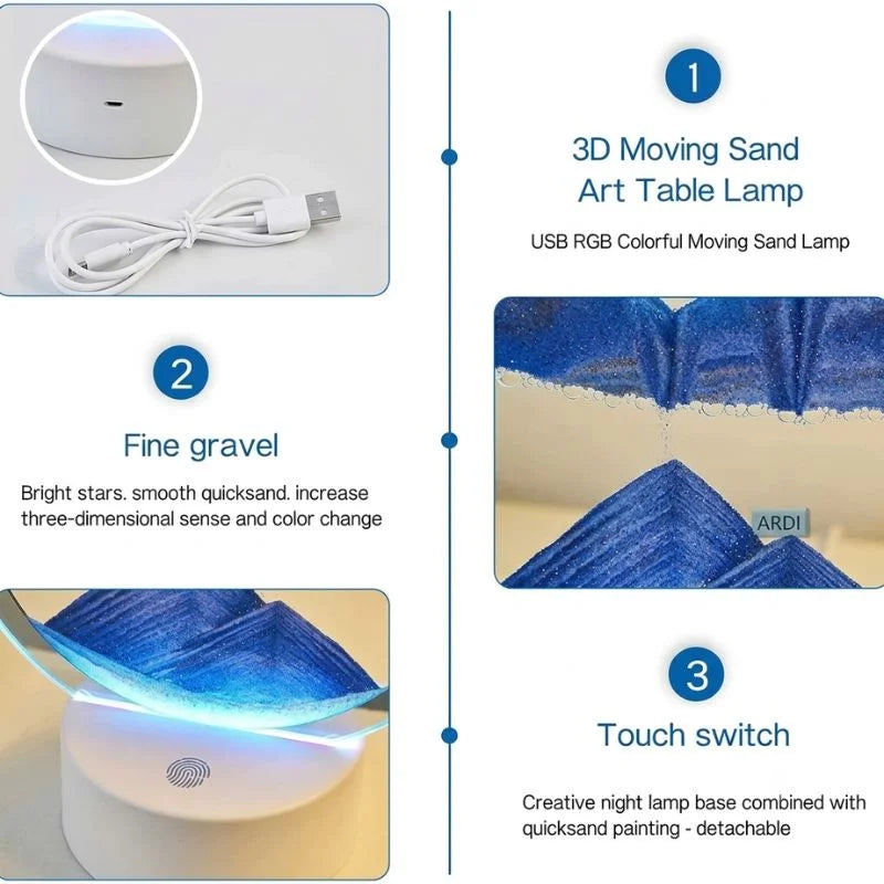3D Moving Sand Art LED Lamp