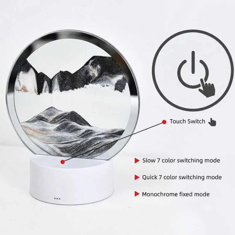 3D Moving Sand Art LED Lamp
