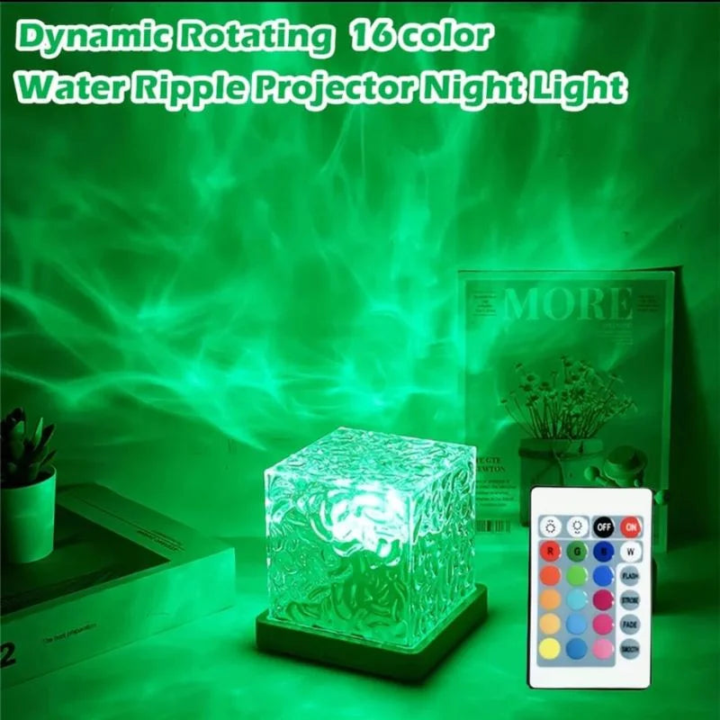 16-Color Crystal Cube Ripple Lamp