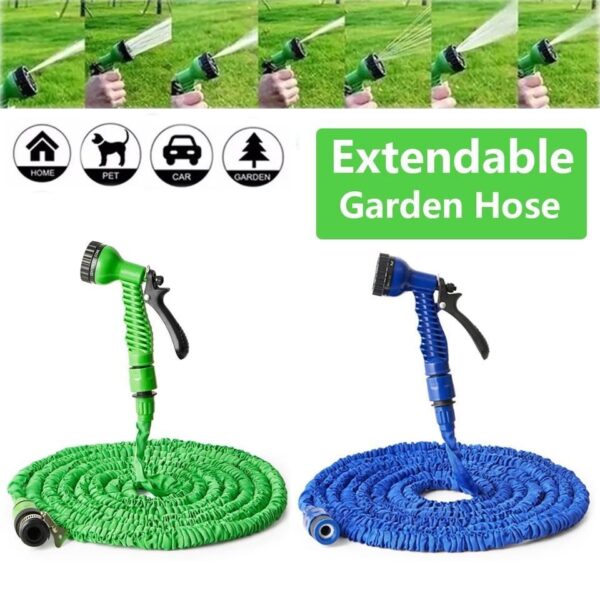 100ft Expandable Garden Hose with Multi-Spray Gun