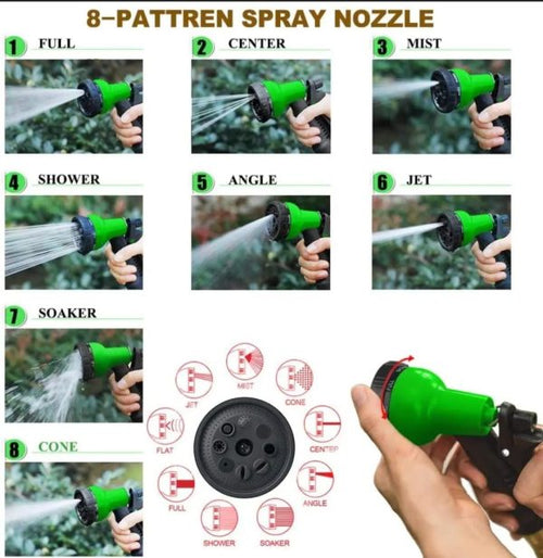 100ft Expandable Garden Hose with Multi-Spray Gun