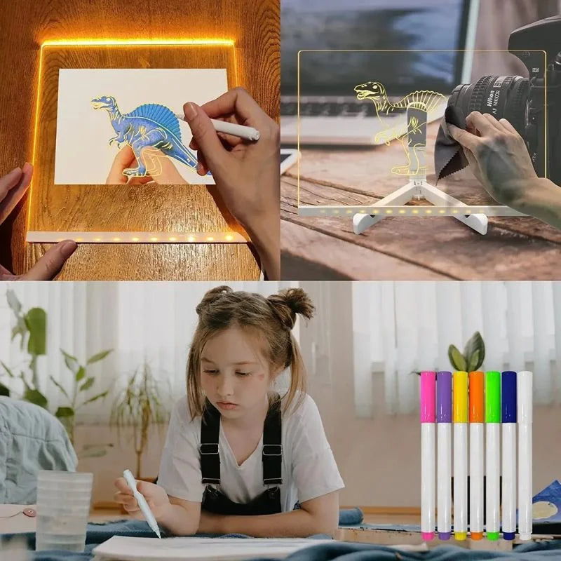 6x6-inch LED acrylic writing board