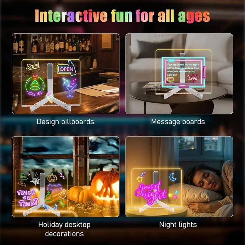 6x6-inch LED acrylic writing board