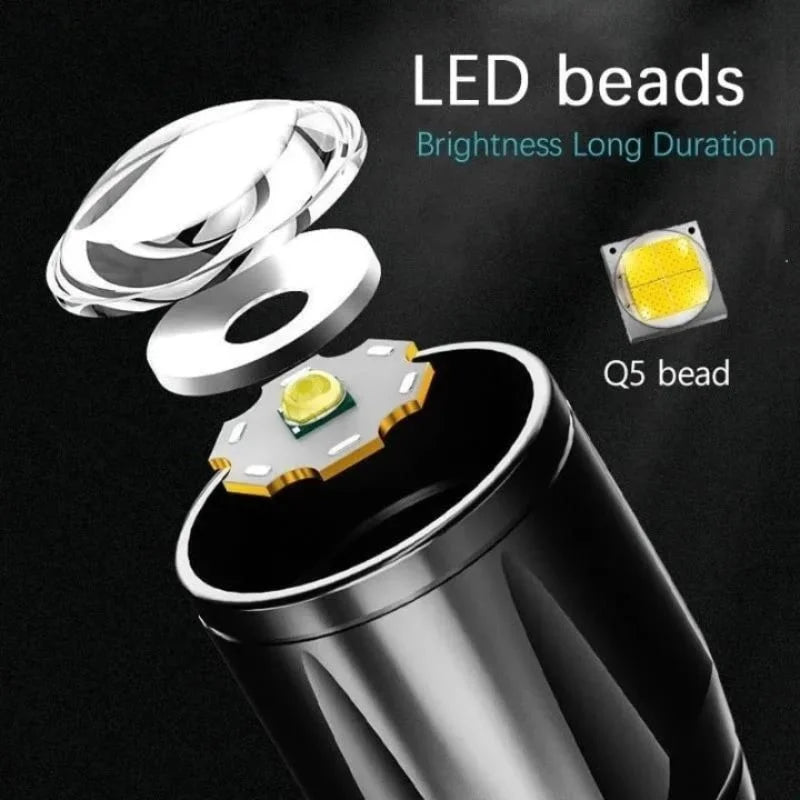 Rechargeable metal COB LED flashlight and emergency work light
