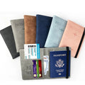 RFID blocking PU leather passport wallet and travel document holder