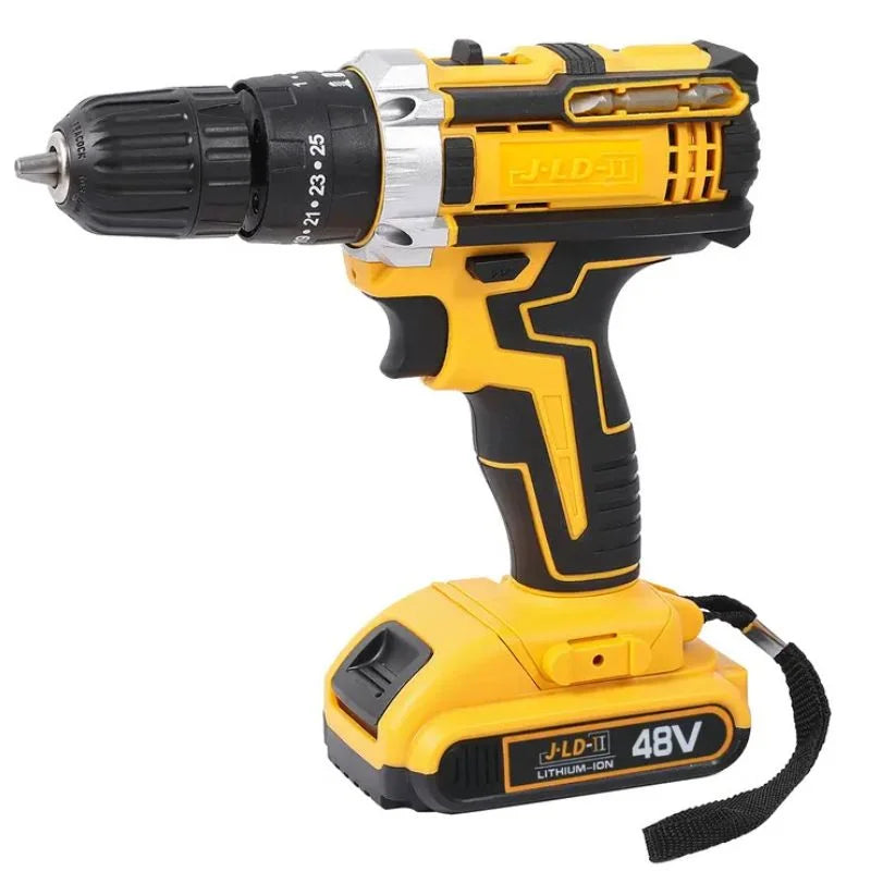 Cordless drill machine kit with 26 accessories