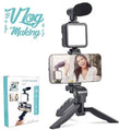 AY-49 Video Making Kit with Tripod, LED Light & Microphone