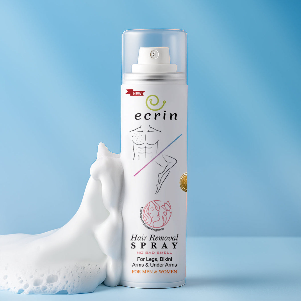 Ecrin Hair Removal Foaming Spray 200ml aerosol can