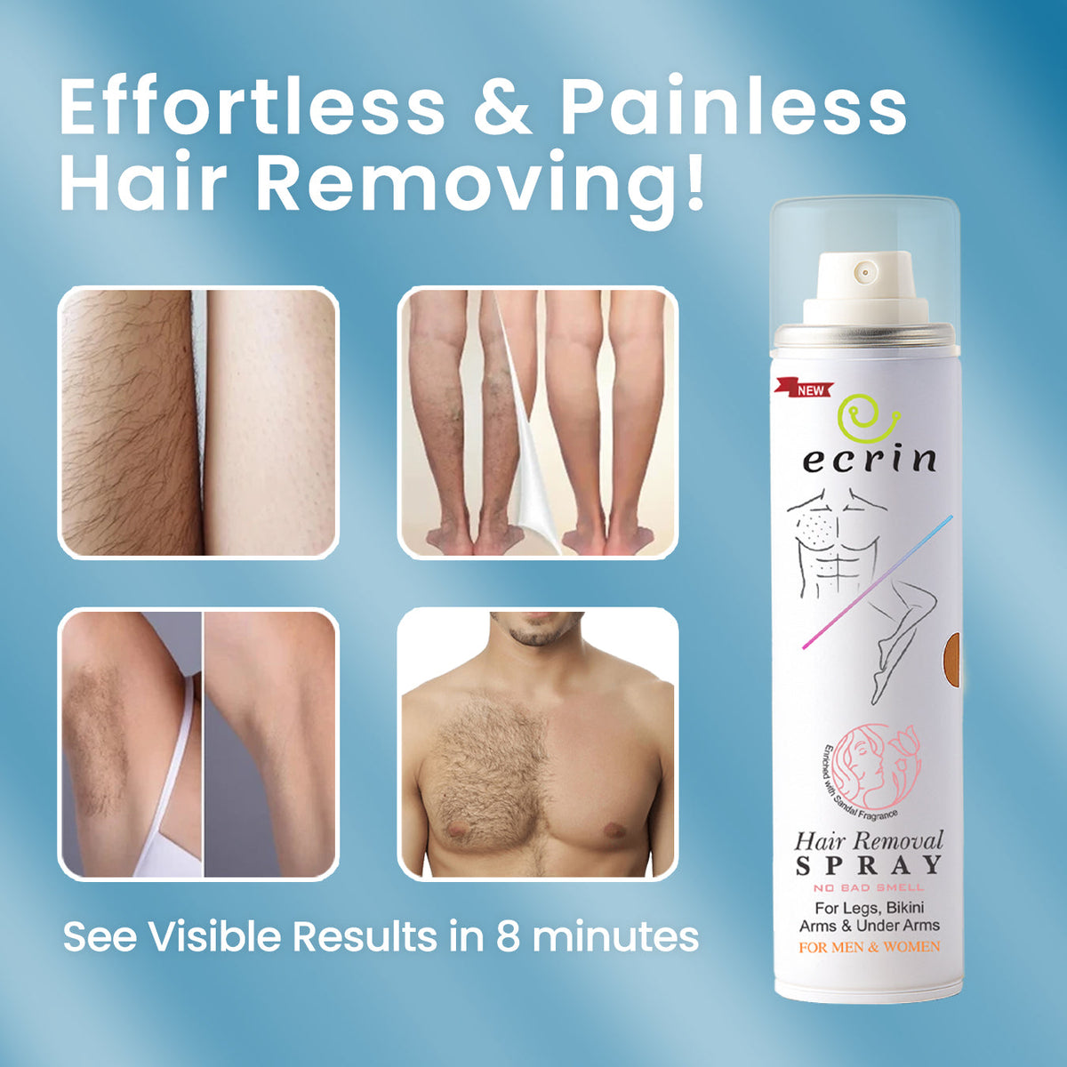 Ecrin Hair Removal Spray smooth skin results