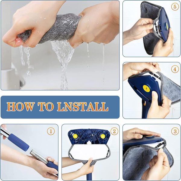 360° Rotatable Triangle Mop with Self-Wringing Handle