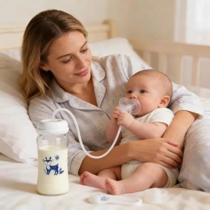 Baby Feeding Bottle with Silicone Straw - 240ml
