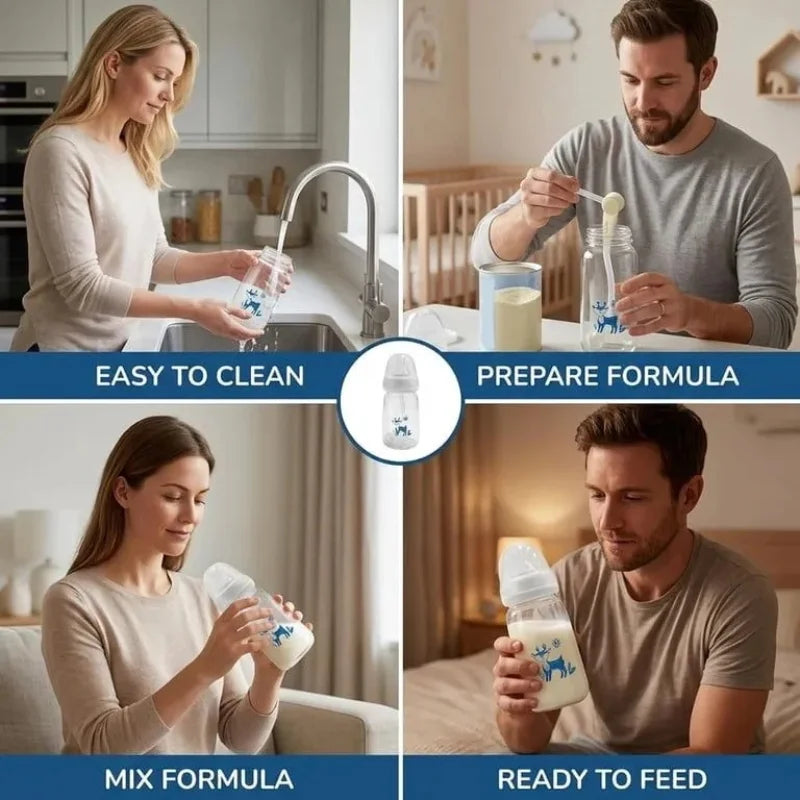 Baby Feeding Bottle with Silicone Straw - 240ml