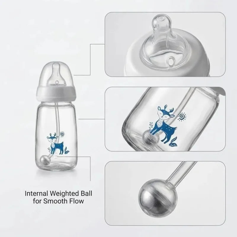 Baby Feeding Bottle with Silicone Straw - 240ml