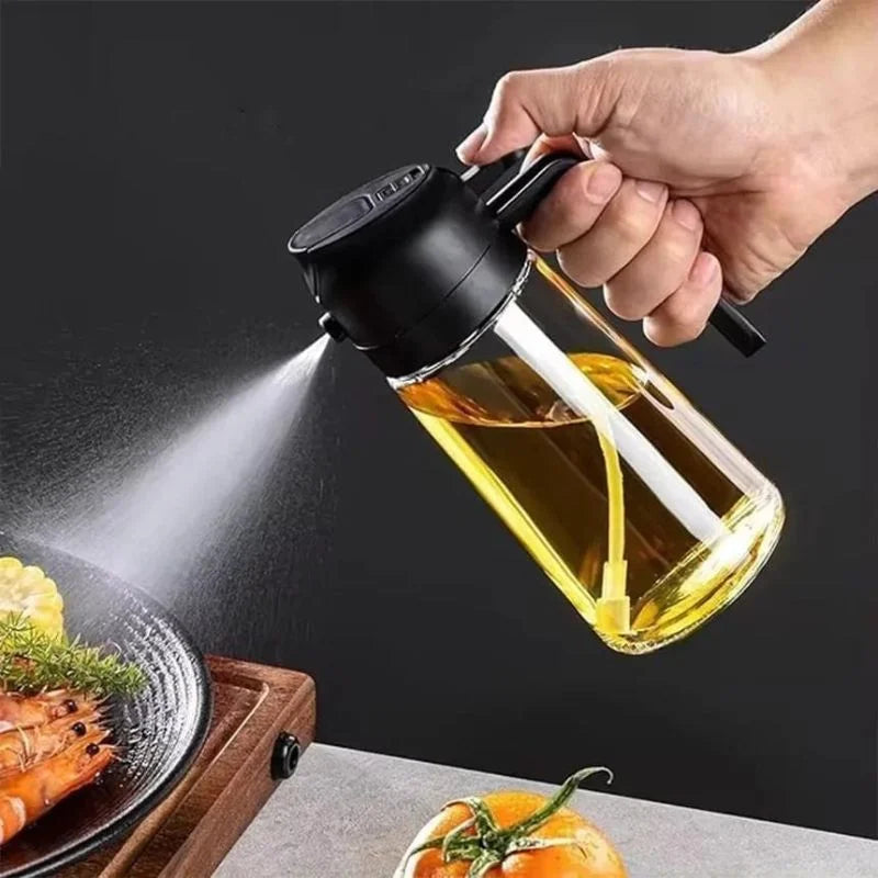 2-in-1 Glass Oil Spray Bottle - 450ml