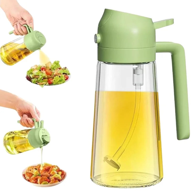 2-in-1 Glass Oil Spray Bottle - 450ml